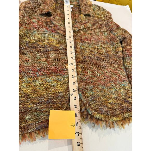 Harold’s Chunky Knit Sweater Jacket Large Autumn Earth Tones Boho Cottagecore - Picture 6 of 7